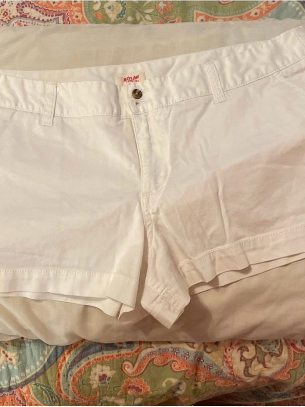 Mossimo Supply Co. White Women's Cotton Bermuda Shorts